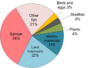 Pie chart of wildlife
              subsistence harvest